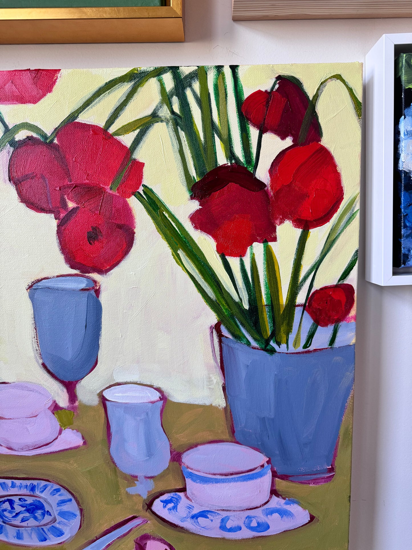 Poppies with China and Silver
